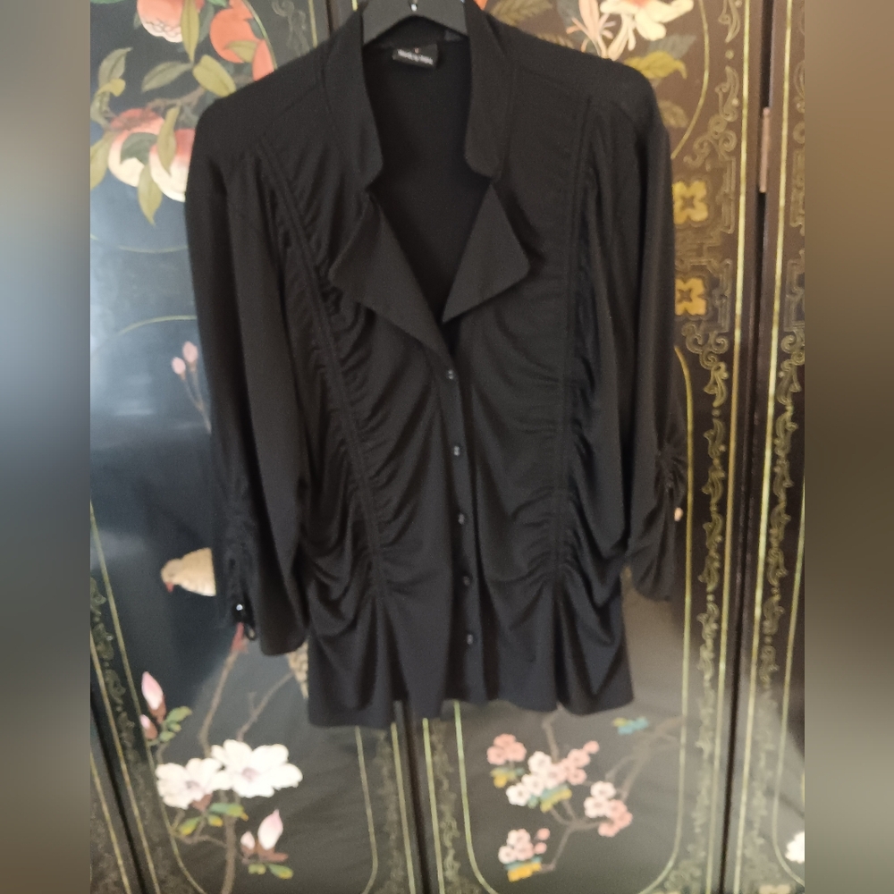 Tribal Elegant Black Button Down Shirt
